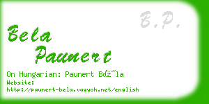 bela paunert business card